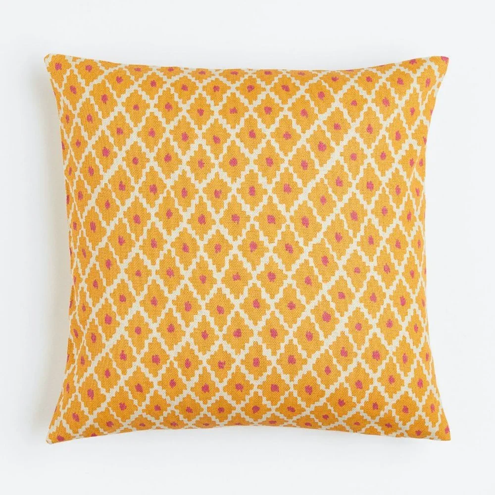 New West Elm Yellow Gold Aztek Boho Geometric Throw Pillow Cover Case 20